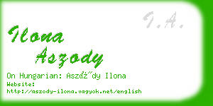 ilona aszody business card